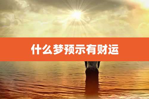 什么梦预示有财运