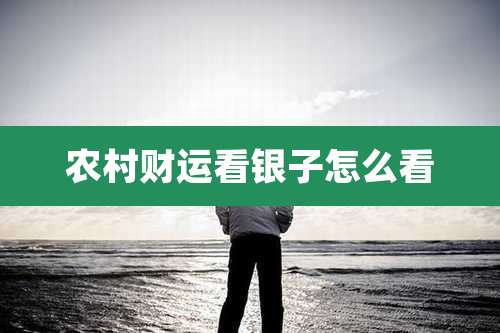 农村财运看银子怎么看