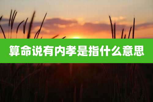 算命说有内孝是指什么意思