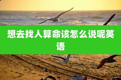 想去找人算命该怎么说呢英语