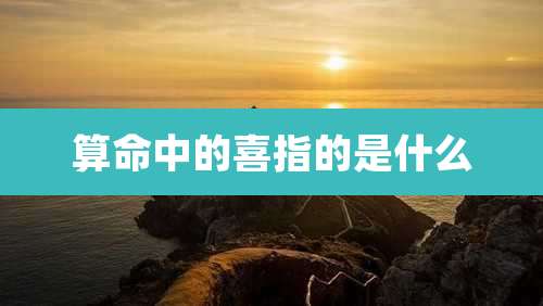 算命中的喜指的是什么