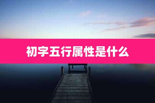 初字五行属性是什么