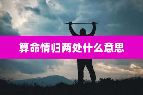 算命情归两处什么意思