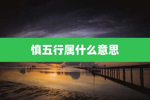 慎五行属什么意思