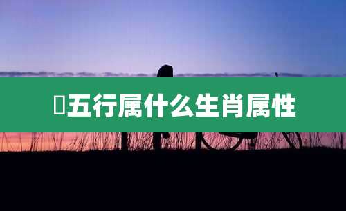 嘢五行属什么生肖属性