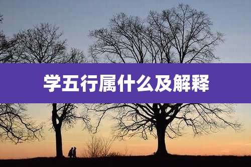 学五行属什么及解释