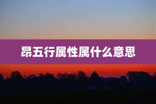 昂五行属性属什么意思
