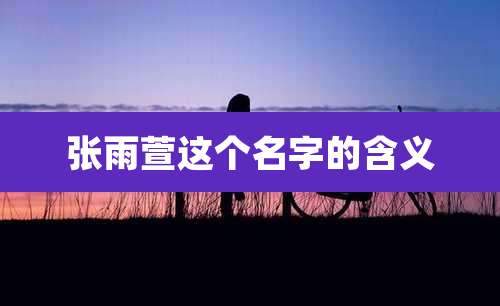 张雨萱这个名字的含义