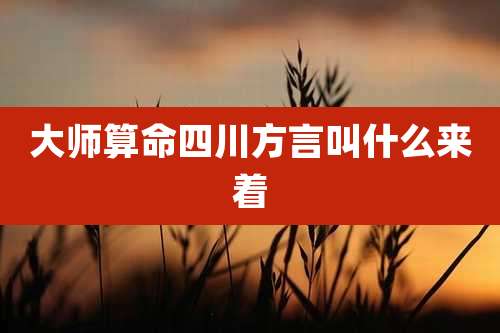 大师算命四川方言叫什么来着