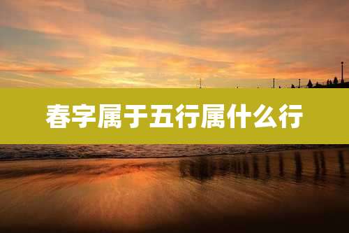 春字属于五行属什么行