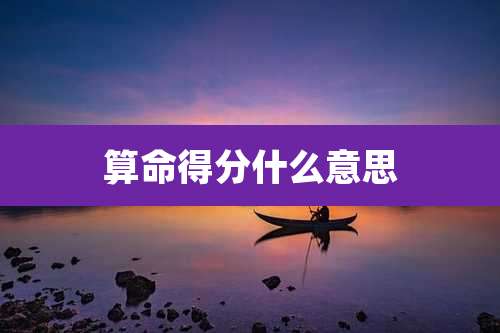 算命得分什么意思