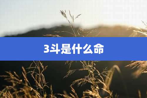 3斗是什么命