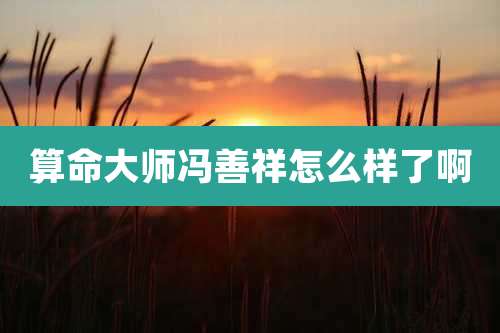 算命大师冯善祥怎么样了啊