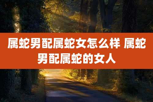 属蛇男配属蛇女怎么样 属蛇男配属蛇的女人