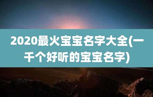 2020最火宝宝名字大全(一千个好听的宝宝名字)