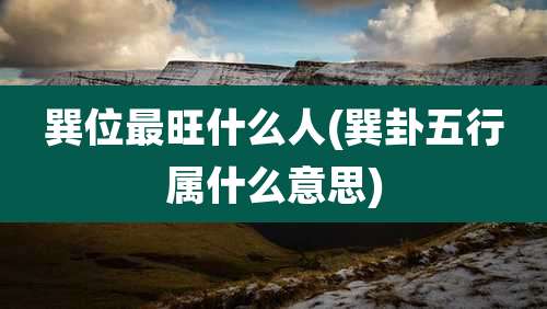 巽位最旺什么人(巽卦五行属什么意思)