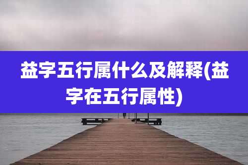 益字五行属什么及解释(益字在五行属性)