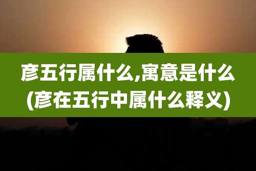 彦五行属什么,寓意是什么(彦在五行中属什么释义)