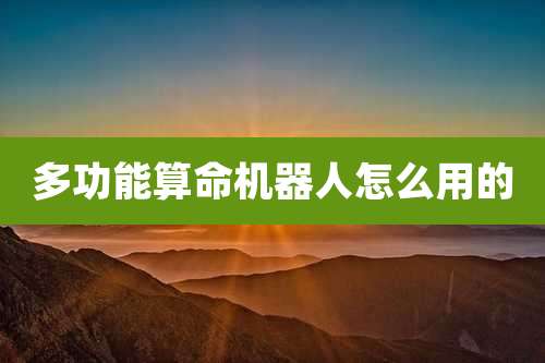 多功能算命机器人怎么用的