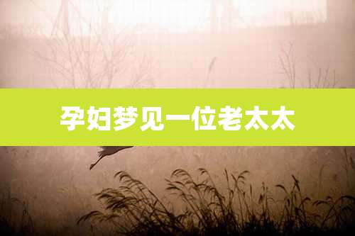 孕妇梦见一位老太太