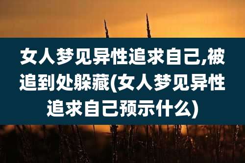 女人梦见异性追求自己,被追到处躲藏(女人梦见异性追求自己预示什么)