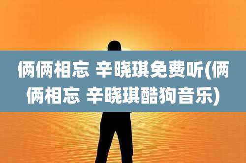 俩俩相忘 辛晓琪免费听(俩俩相忘 辛晓琪酷狗音乐)