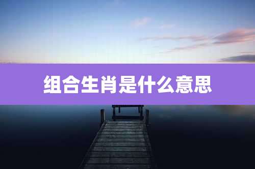 组合生肖是什么意思