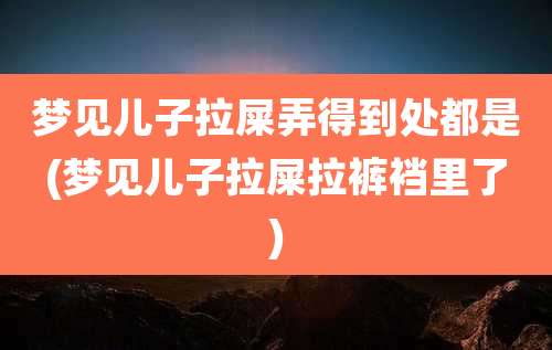 梦见儿子拉屎弄得到处都是(梦见儿子拉屎拉裤裆里了)