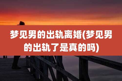 梦见男的出轨离婚(梦见男的出轨了是真的吗)