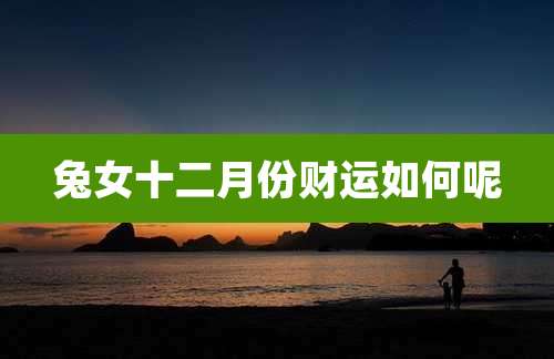 兔女十二月份财运如何呢