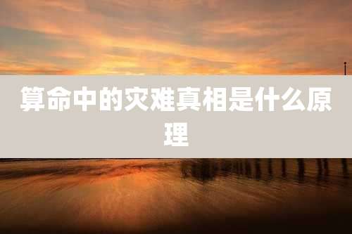 算命中的灾难真相是什么原理