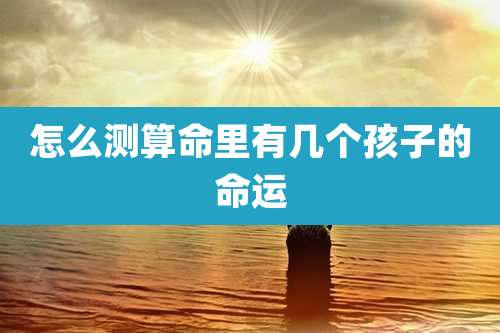 怎么测算命里有几个孩子的命运