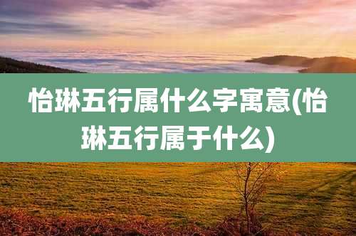 怡琳五行属什么字寓意(怡琳五行属于什么)