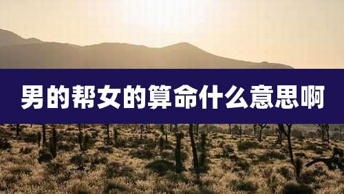 男的帮女的算命什么意思啊