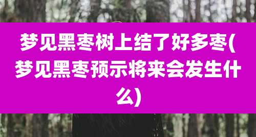 梦见黑枣树上结了好多枣(梦见黑枣预示将来会发生什么)