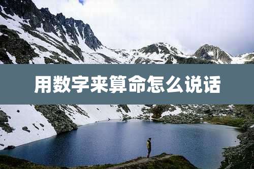 用数字来算命怎么说话