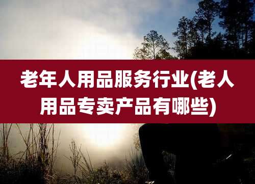 老年人用品服务行业(老人用品专卖产品有哪些)