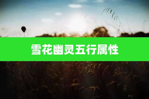 雪花幽灵五行属性