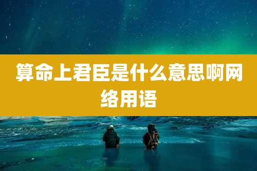 算命上君臣是什么意思啊网络用语