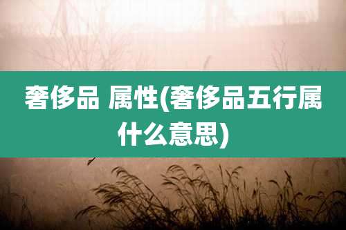 奢侈品 属性(奢侈品五行属什么意思)