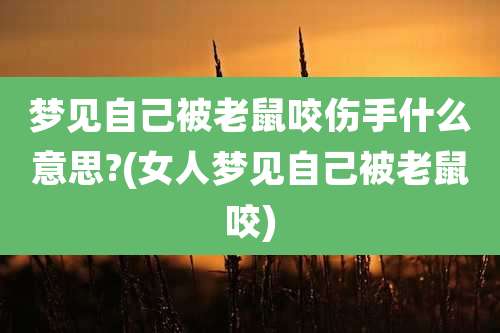 梦见自己被老鼠咬伤手什么意思?(女人梦见自己被老鼠咬)