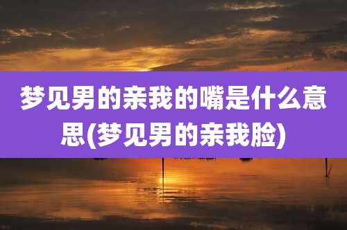 梦见男的亲我的嘴是什么意思(梦见男的亲我脸)