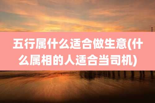 五行属什么适合做生意(什么属相的人适合当司机)