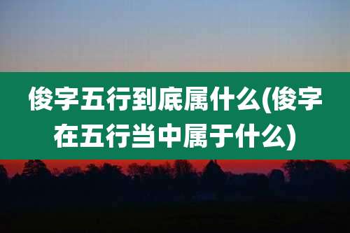 俊字五行到底属什么(俊字在五行当中属于什么)