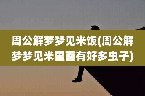 周公解梦梦见米饭(周公解梦梦见米里面有好多虫子)