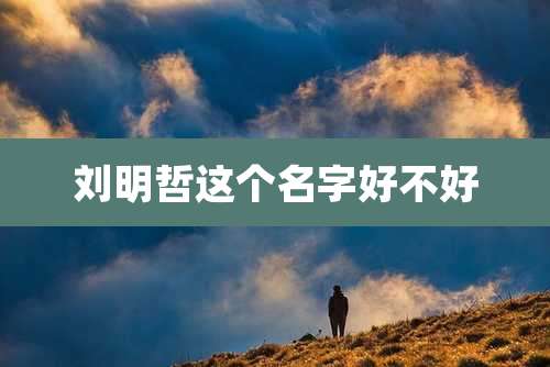 刘明哲这个名字好不好