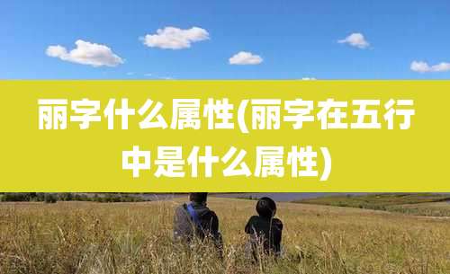 丽字什么属性(丽字在五行中是什么属性)