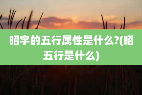 昭字的五行属性是什么?(昭五行是什么)