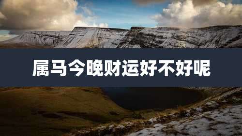 属马今晚财运好不好呢