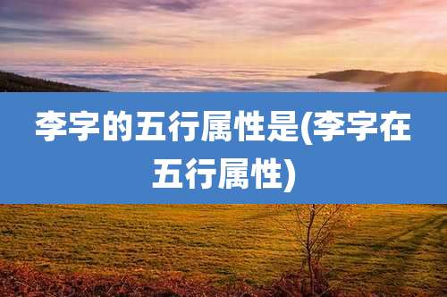 李字的五行属性是(李字在五行属性)